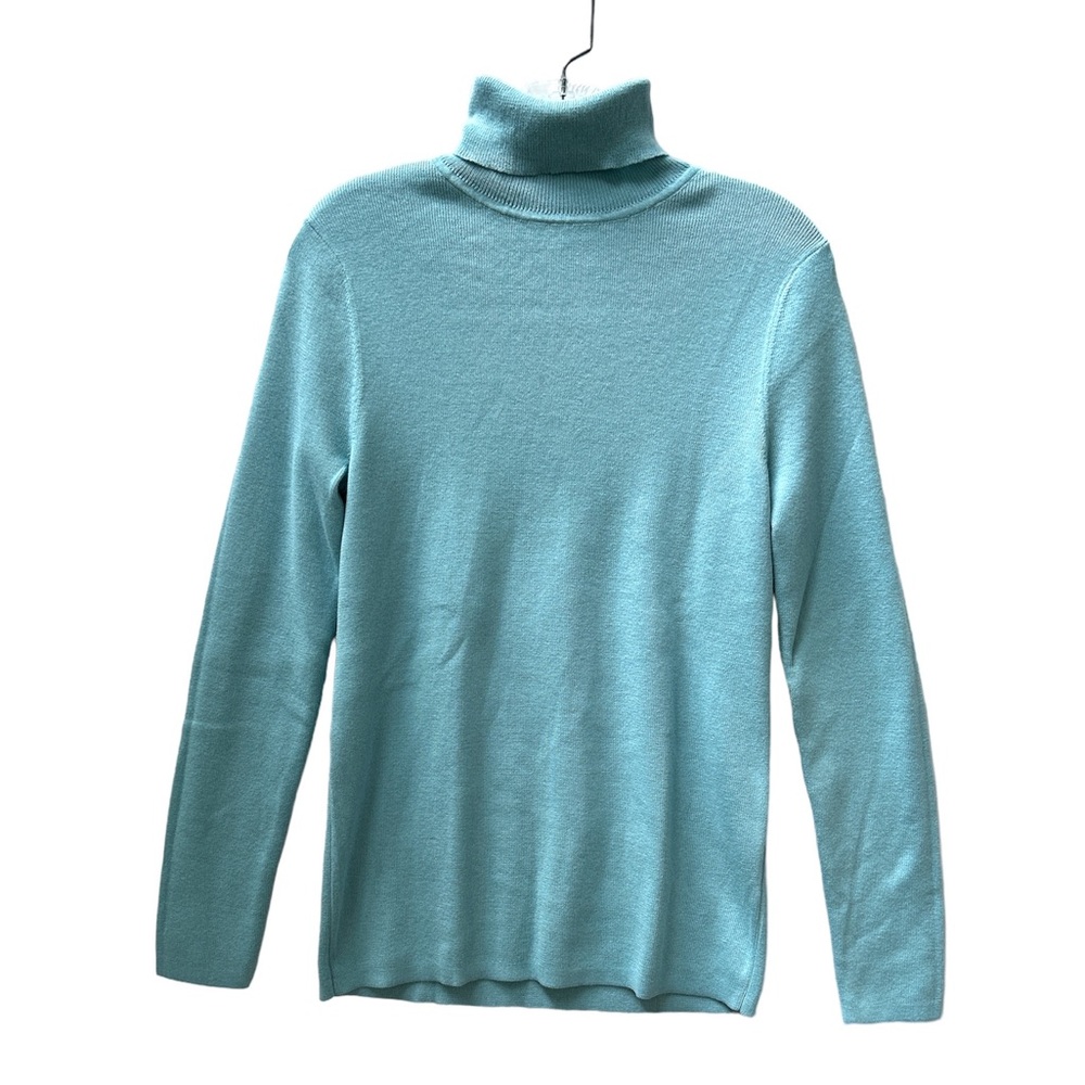 Chicos Womens Blue Turtleneck Sweater Size Medium Coolmax Technology NWT - Picture 3 of 12